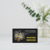 Gold Home With Paint Splatter Painter Service Visitekaartje (Staand voorkant)