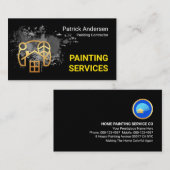 Gold Home With Paint Splatter Painter Service Visitekaartje (Voorkant / Achterkant)