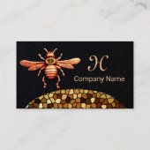GOLD HONEY BEE, BEEKEEPER BEEKEEPER MONOGRAM Black Visitekaartje (Achterkant)