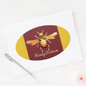GOLD HONEY BEE / BEEKEEPER BEEKEEPER OVALE STICKER (Envelop)