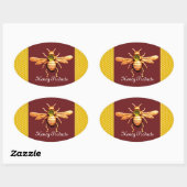 GOLD HONEY BEE / BEEKEEPER BEEKEEPER OVALE STICKER (Vel)