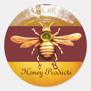 GOLD HONEY BEE / BEEKEEPER BEEKEEPER RONDE STICKER