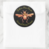 GOLD HONEY BEE / BEEKEEPER BEEKEEPER RONDE STICKER (Tas)