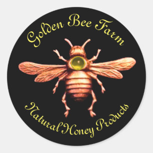 GOLD HONEY BEE / BEEKEEPER BEEKEEPER RONDE STICKER