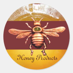 GOLD HONEY BEE / BEEKEEPER BEEKEEPER RONDE STICKER
