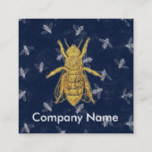 GOLD HONEY BEE, BLUE BEEKEEPER, BEEKEEPER, APIARY VIERKANTE VISITEKAARTJE (Achterkant)