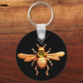 GOLD HONEY BEE MONOGRAM SLEUTELHANGER (Voorkant)