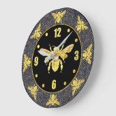 Gold Honey Bee Personaliseren Grote Klok (Hoek)