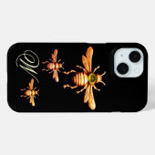 GOLD HONEY BEES MONOGRAM Case-Mate iPhone CASE (Achterkant (horizontaal))
