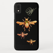 GOLD HONEY BEES MONOGRAM Case-Mate iPhone CASE (Achterkant)