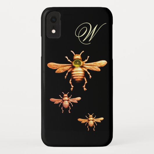 GOLD HONEY BEES MONOGRAM Case-Mate iPhone CASE (Achterkant)