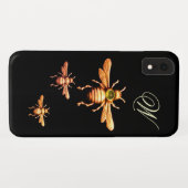 GOLD HONEY BEES MONOGRAM Case-Mate iPhone CASE (Achterkant (horizontaal))
