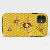 GOLD HONEY BEES MONOGRAM Case-Mate iPhone CASE (Achterkant (horizontaal))