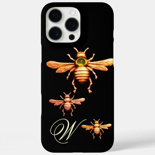 GOLD HONEY BEES MONOGRAM Case-Mate iPhone CASE (Achterkant)
