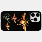 GOLD HONEY BEES MONOGRAM Case-Mate iPhone CASE (Achterkant (horizontaal))
