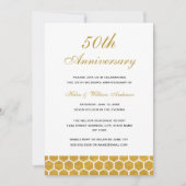 Gold Honeycomb 50th Wedding Jubileum Invite Kaart (Voorkant)