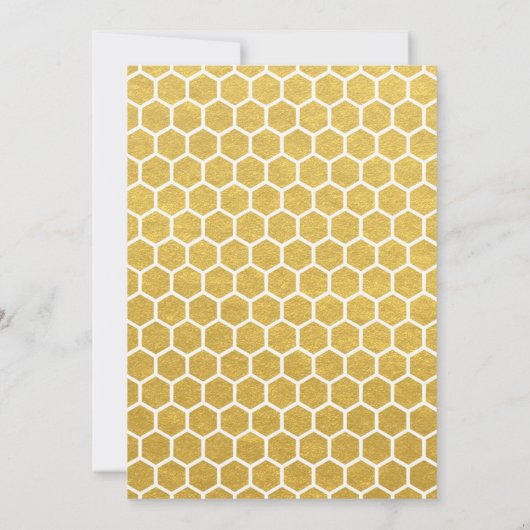 Gold Honeycomb 50th Wedding Jubileum Invite Kaart (Achterkant)