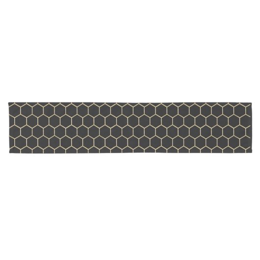 Gold HoneyComb Black Table Runner Korte Tafelloper (Horizontaal)