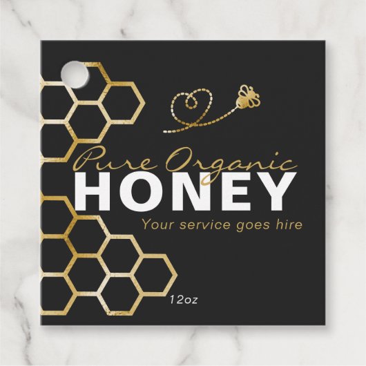 Gold Honeycomb Honey Bees Product Care Insert  Bedankjes Labels (Voorkant)