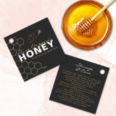 Gold Honeycomb Honey Bees Product Care Insert  Bedankjes Labels