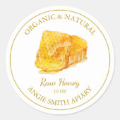 Gold Honeycomb Raw Honey Label | Wit (Voorkant)