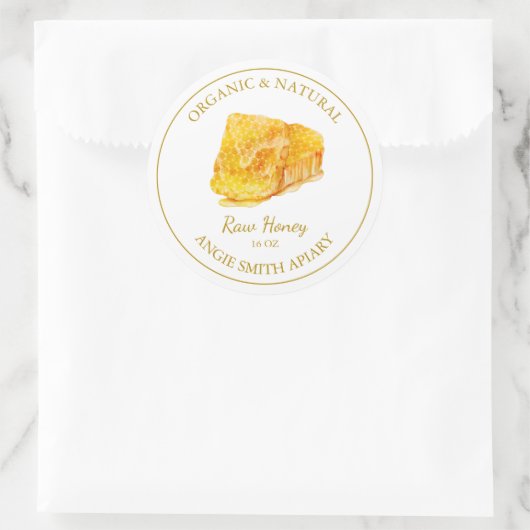 Gold Honeycomb Raw Honey Label | Wit (Tas)