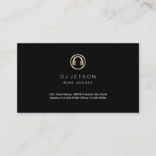Gold Hoofdtelefoon Icon Disk Jockey Visitekaartje