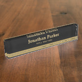 Gold Horizontal Stripes Desk Name Bord Naambordje (Zijkant)