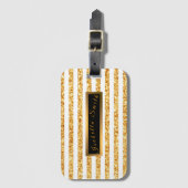 Gold Horizontale Glitter Boho Popular Collectie Bagagelabel (Voorkant (verticaal))