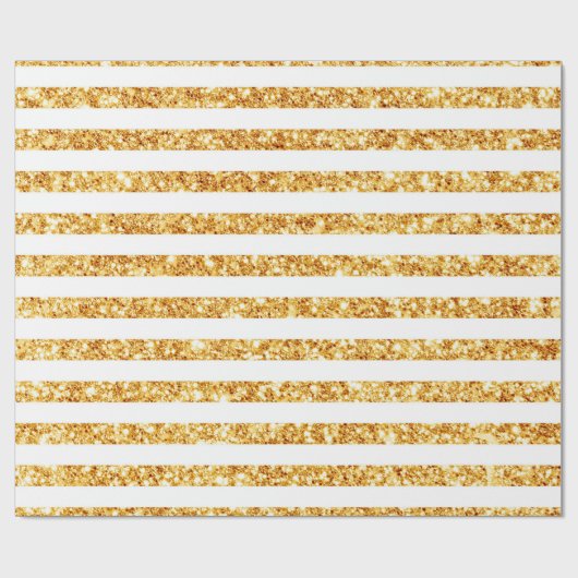 Gold Horizontale Glitter Boho Popular Collectie Cadeaupapier (Vlak)