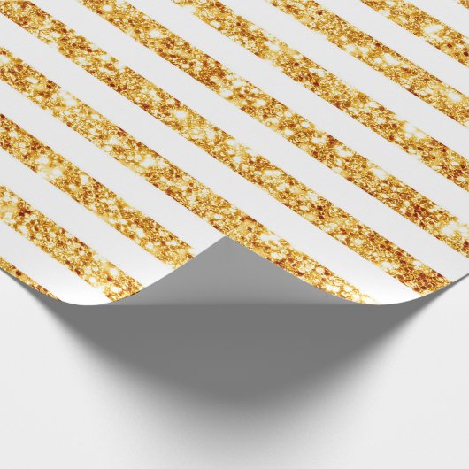 Gold Horizontale Glitter Boho Popular Collectie Cadeaupapier (Hoek)
