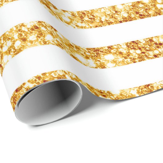 Gold Horizontale Glitter Boho Popular Collectie Cadeaupapier (Rol Hoek)