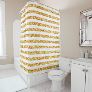 Gold Horizontale Glitter Boho Popular Collectie Douchegordijn