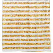 Gold Horizontale Glitter Boho Popular Collectie Douchegordijn (Voorkant)