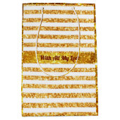 Gold Horizontale Glitter Boho Popular Collectie Medium Cadeauzakje (Voorkant)