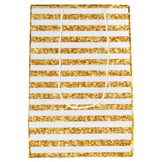Gold Horizontale Glitter Boho Popular Collectie Medium Cadeauzakje (Achterkant)