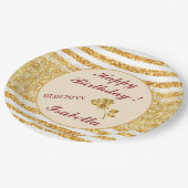 Gold Horizontale Glitter Boho Popular Collectie Papieren Bordje (Gekanteld)