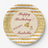 Gold Horizontale Glitter Boho Popular Collectie Papieren Bordje (Voorkant)