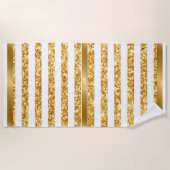 Gold Horizontale Glitter Boho Popular Collectie Strandlaken (Voorkant)