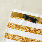 Gold Horizontale Glitter Boho Popular Collectie Strandlaken (In situ)