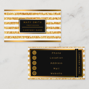 Gold Horizontale Glitter Boho Popular Collectie Visitekaartje
