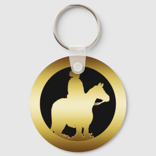 GOLD HORSE EN RIDER SLEUTELHANGER (Voorkant)