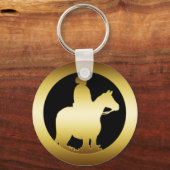 GOLD HORSE EN RIDER SLEUTELHANGER (Voorkant)