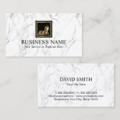 Gold Horse Equine Pony Logo Moderne witte marmer Visitekaartje (Voorkant / Achterkant)