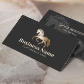 Gold Horse Logo Equestrian Pony Club Dark Equine Visitekaartje