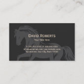 Gold Horse Logo Equestrian Pony Club Dark Equine Visitekaartje (Achterkant)