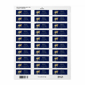 Gold Horse met accessoires op blauw retouradres Etiket (Full Sheet)