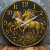 Gold horse plated equestrian elegant rustic luxury grote klok