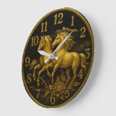 Gold horse plated equestrian elegant rustic luxury grote klok (Hoek)