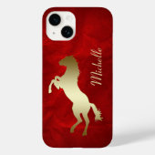 Gold Horse Red, speciaal gepersonaliseerd Case-Mate iPhone Case (Achterkant)